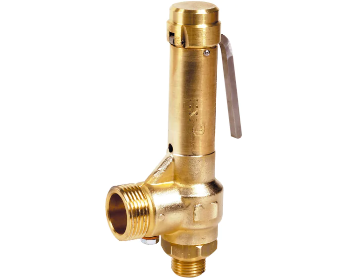 Brass threaded safety valve pipe outlet and lever 0-12bar
